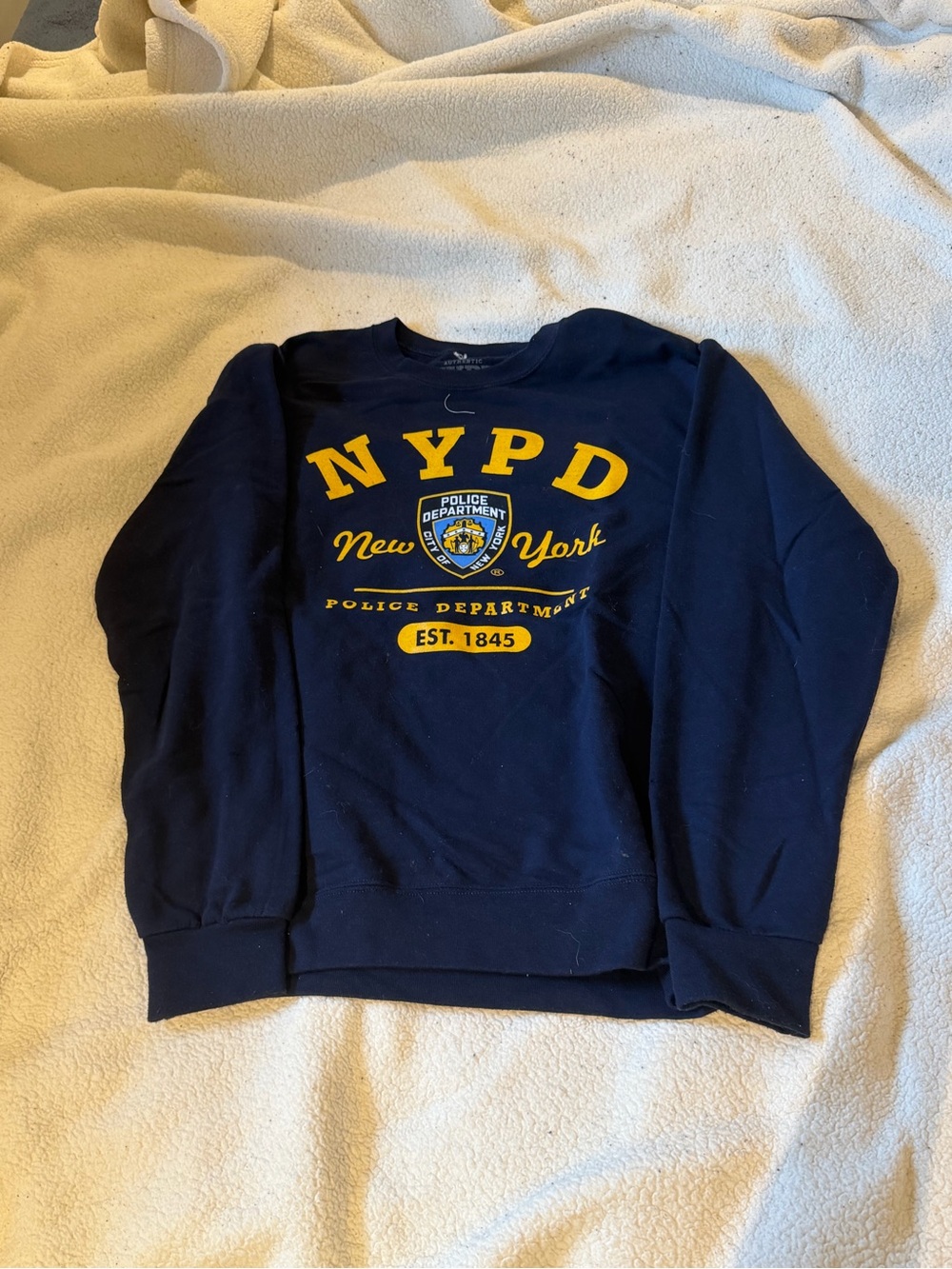 NYPD New York Crewneck Sweatshirt - Navy with Yellow Logo